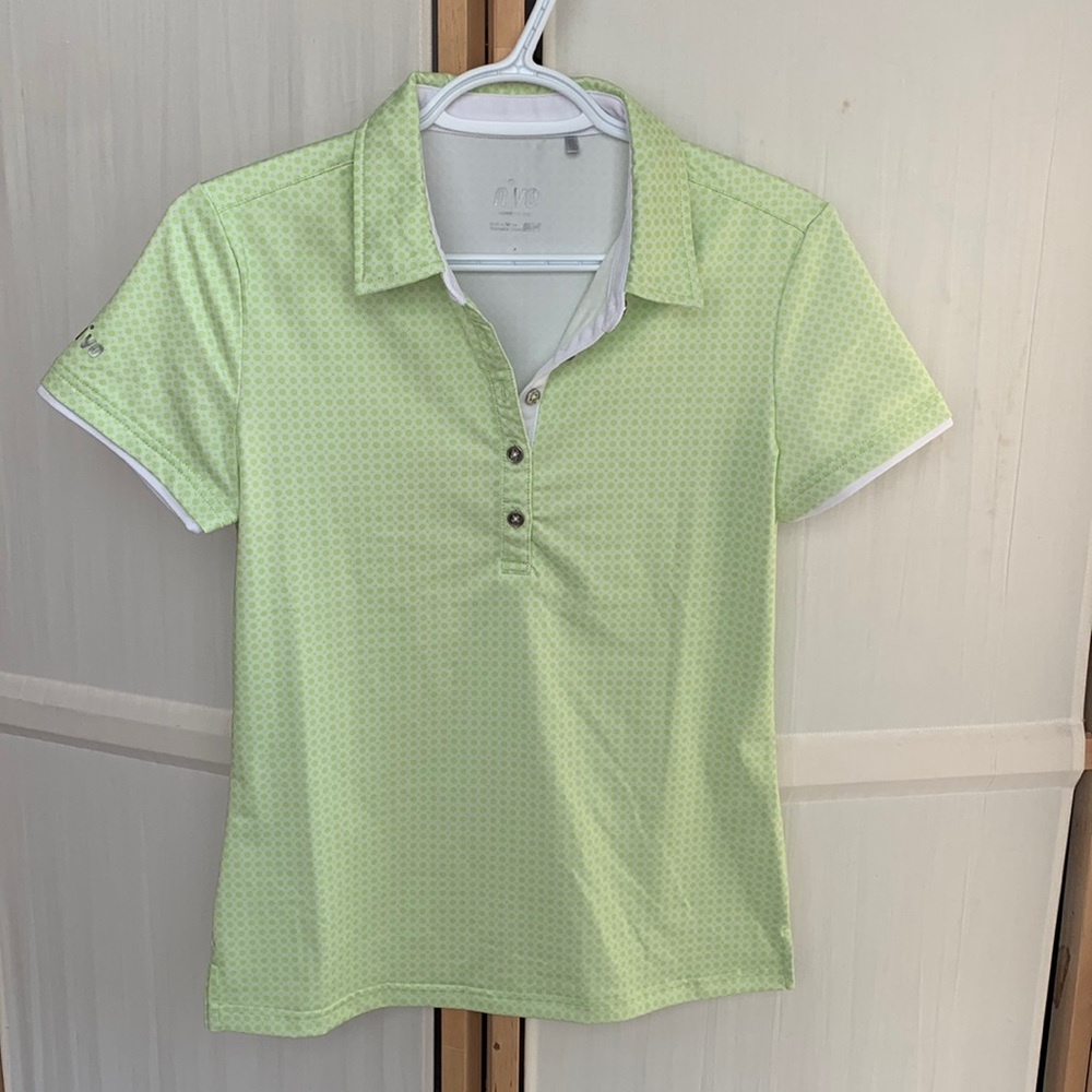 Bike/cycling top, light green/white, circle pattern, color by Nivo, size XS
